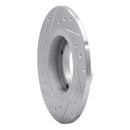 R1 85-91 Subaru GL Rear Right Drilled & Slotted Silver Brake Rotor