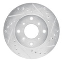 R1 86-87 Acura Legend Front Right Drilled & Slotted Silver Brake Rotor