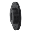 R1 78-92 Audi 80 Front Right Drilled & Slotted Black Brake Rotor