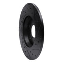 R1 09-25 Audi A4 Left Drilled & Slotted Black Brake Rotor