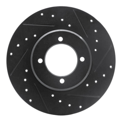 R1 72-82 Toyota CORONA Front Right Drilled & Slotted Black Brake Rotor