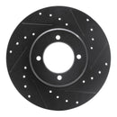 R1 72-82 Toyota CORONA Front Right Drilled & Slotted Black Brake Rotor
