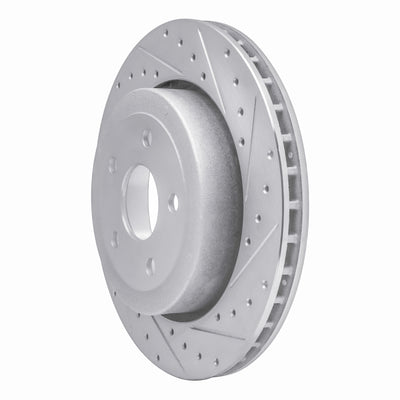 R1 06-10 Jeep Grand Cherokee Rear Drilled & Slotted Silver Brake Rotor Set