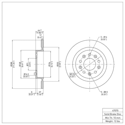 R1 16-25 Buick Regal Sportback Front & Rear Brake Rotor Set