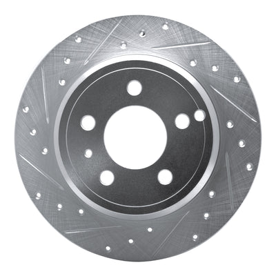 R1 96-04 Volvo 850 Rear Left Drilled & Slotted Silver Brake Rotor