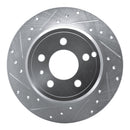 R1 96-04 Volvo 850 Rear Left Drilled & Slotted Silver Brake Rotor