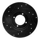 R1 74-78 Nissan 260Z Front Right Drilled & Slotted Black Brake Rotor