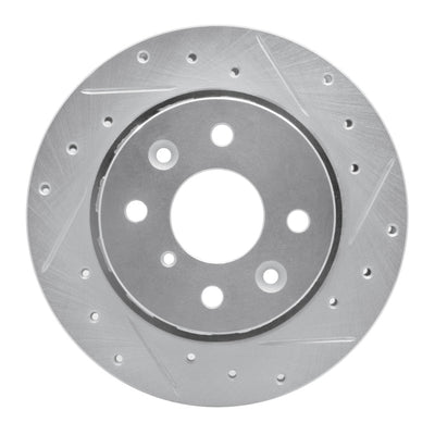 R1 94-00 Kia SPECTRA Front Right Drilled & Slotted Silver Brake Rotor