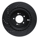 R1 08-15 Mitsubishi Lancer Front & Rear Drilled & Slotted Black Brake Rotor Set