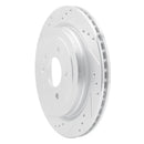 R1 13-19 Cadillac ATS Rear Left Drilled & Slotted Silver Brake Rotor