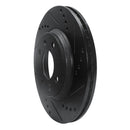 R1 87-93 Saab 900 Front Right Drilled & Slotted Black Brake Rotor