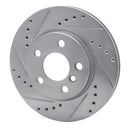 R1 14-24 Mini Cooper (Excl Clubman) Front Left Drilled & Slotted Silver Brake Rotor