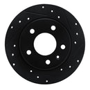 R1 20-25 Buick Encore GX Rear Right Drilled & Slotted Black Brake Rotor
