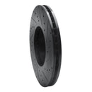 R1 07-18 BMW X5 Front Left Drilled & Slotted Black Brake Rotor
