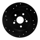 R1 09-24 Lexus CT200h Rear Drilled & Slotted Black Brake Rotor Set