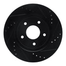 R1 07-15 Nissan Rogue Front Right Drilled & Slotted Black Brake Rotor