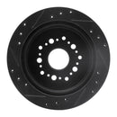 R1 92-98 Lexus SC300 Rear Right Drilled & Slotted Black Brake Rotor