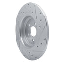 R1 20-25 Mercedes-Benz GLE350 Rear Left Drilled & Slotted Silver Brake Rotor