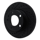R1 82-89 BMW 635CSI Front Left Drilled & Slotted Black Brake Rotor