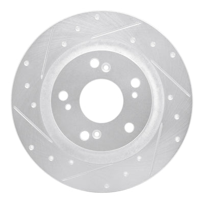 R1 00-09 Honda S2000 Rear Left Drilled & Slotted Silver Brake Rotor