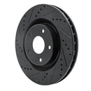 R1 05-13 Cadillac XLR Front Left Drilled & Slotted Black Brake Rotor
