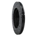 R1 86-89 Toyota Celica Front Right Drilled & Slotted Black Brake Rotor