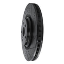 R1 10-17 Lexus LS460 Left Front Drilled & Slotted Black Brake Rotor