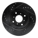 R1 87-90 Acura Legend Front Right Drilled & Slotted Black Brake Rotor