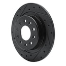 R1 2016-2025 Buick Envista Rear Left Drilled & Slotted Black Brake Rotor