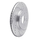 R1 17-24 Hyundai Elantra Front & Rear Drilled & Slotted Silver Brake Rotor Set