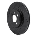 R1 07-15 Mini Cooper (Excl Clubman) Front Left Drilled & Slotted Black Brake Rotor