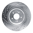 R1 19-22 Genesis G90 Rear Drilled & Slotted Silver Brake Rotor Set