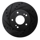 R1 89-90 Nissan 300ZX Front Left Drilled & Slotted Black Brake Rotor