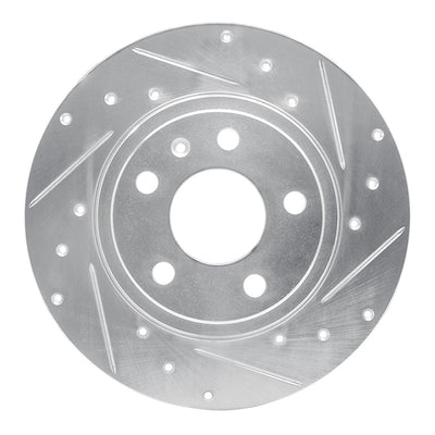 R1 00-09 Audi A4 (USA/Canada) Rear Right Drilled & Slotted Silver Brake Rotor