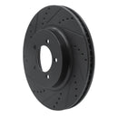 R1 03-05 Lincoln AVIATOR Front Left Drilled & Slotted Black Brake Rotor