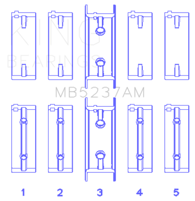 King Engine Bearings Mitsubishi 4G12 (Size +0.25mm) Main Bearing Set