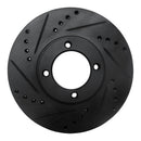 R1 86-89 Toyota Van Front Left Drilled & Slotted Black Brake Rotor