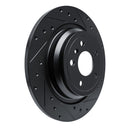 R1 12-18 Mercedes-Benz GLE350 Rear Right Drilled & Slotted Black Brake Rotor