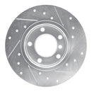 R1 95-98 BMW 318TI Front Left Drilled & Slotted Silver Brake Rotor