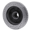 R1 1986-1994 Ford E-250 Econoline Club Wagon Front Right Drilled & Slotted Silver Brake Rotor