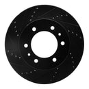 R1 06-10 Hummer H3T Front Left Drilled & Slotted Black Brake Rotor