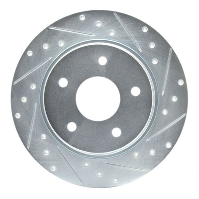 R1 08-16 Chrysler Town & Country (Van) Rear Drilled & Slotted Silver Brake Rotor Set