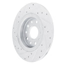 R1 22-25 Jeep Grand Cherokee Rear Right Drilled & Slotted Silver Brake Rotor