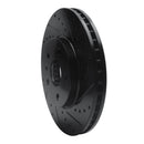 R1 2008-2014 Cadillac CTS Front Right Drilled & Slotted Black Brake Rotor