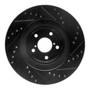 R1 01-08 Saab 9-2X Front Left Drilled & Slotted Black Brake Rotor