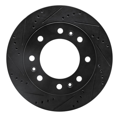 R1 06-11 Cadillac DTS Front Left Drilled & Slotted Black Brake Rotor