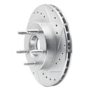 R1 1983-1992 Ford Explorer Front Right Drilled & Slotted Silver Brake Rotor