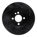 R1 02-08 Mini Cooper (Excl Clubman) Front Left Drilled & Slotted Black Brake Rotor
