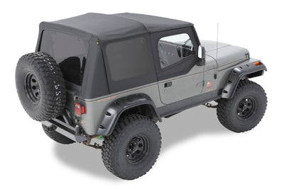 Bestop A-Top For OEM - Jeep 87 Wrangler YJ Replace (Black Crush Clear Windows Door Skins Included)