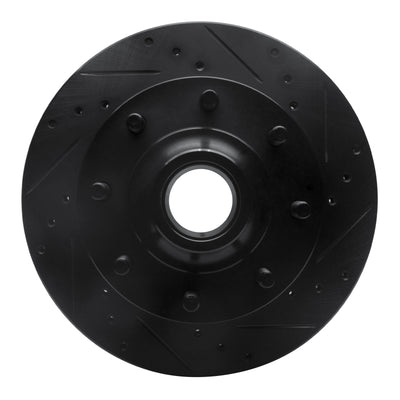 R1 1994-1999 Dodge Ram 2500 Front Right Drilled & Slotted Black Brake Rotor